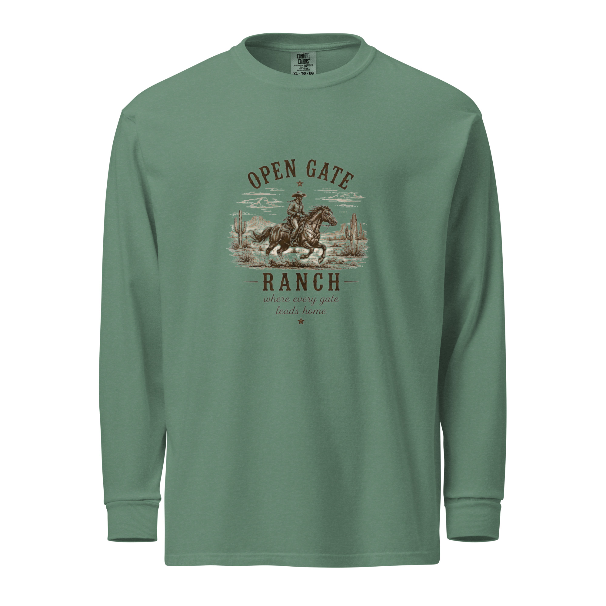 Garment-dyed heavyweight long-sleeve shirt